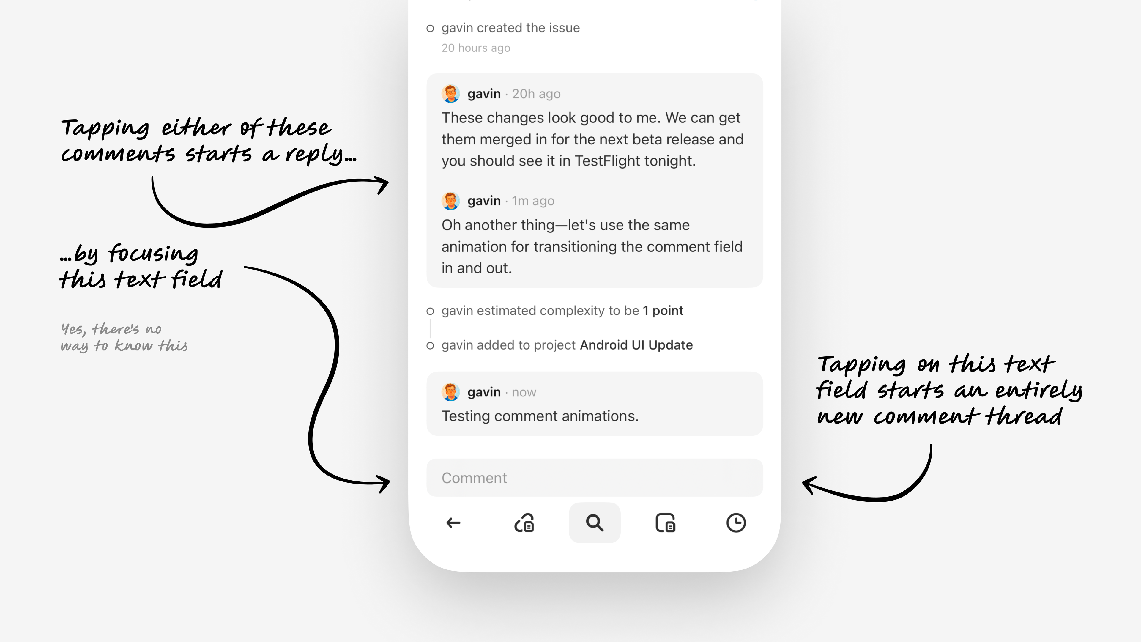 Mobile document and comment notification problems